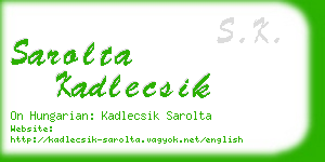 sarolta kadlecsik business card